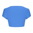 thumbnail image 5 of Blue L WIZUTIZ Womens Tops Sales Summer-Beach Plus Size Cotton Blend Shirts Ladies Oversize Round Neck Tops Trendy Solid Loose Fit Tee Ultra Soft Fashion Tshirt Sports Short Sleeve Tshirts, 5 of 5