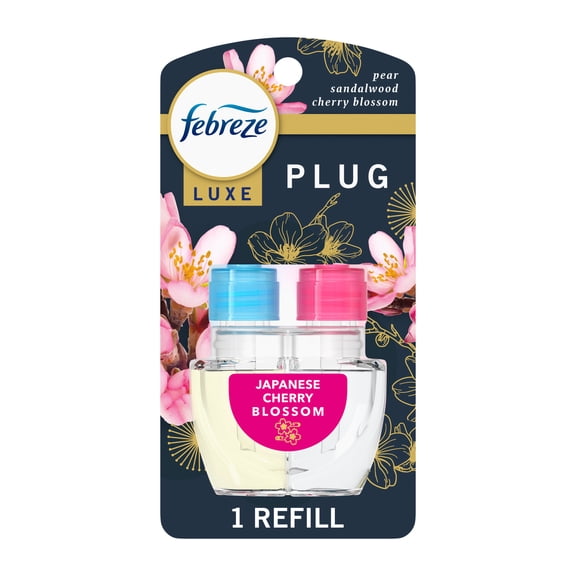 Febreze Plug In Air Freshener, Odor-Fighting Scented Oil Refill, Japanese Cherry Blossom, 1 Refill