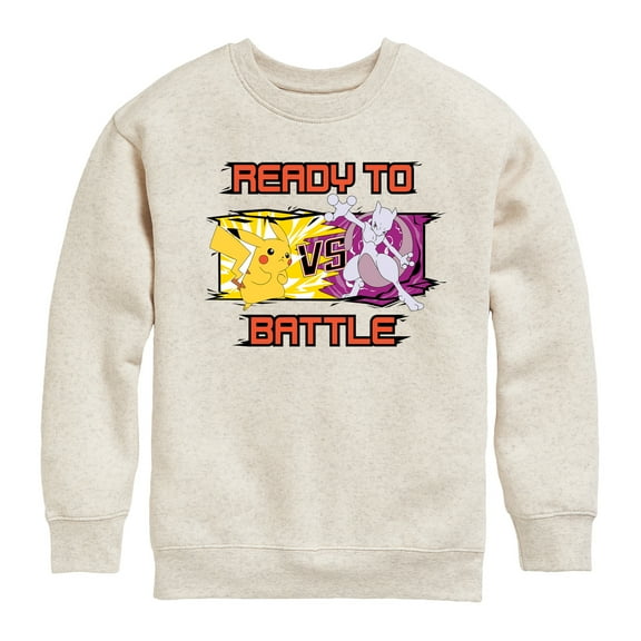 Pokémon - Pikachu Mewtwo Battle - Youth Crewneck Fleece Sweatshirt