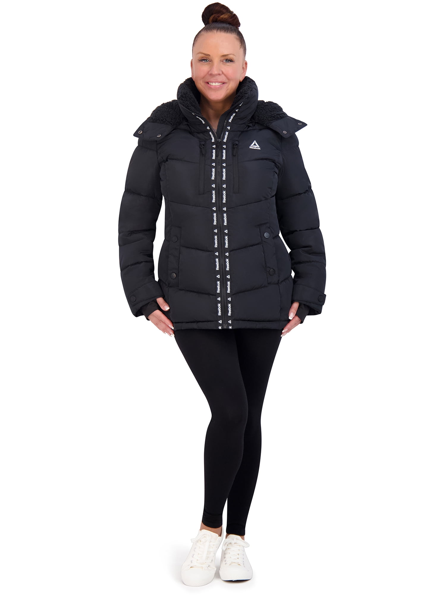 Reebok Women\'s Logo Puffer Jacket, Sizes XS-1X