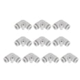 thumbnail image 1 of Conectores de aire de 90 grados de dos vías Unique Bargains, 1/4", 10 piezas, tono blanco y plateado, 1 of 1