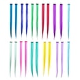 thumbnail image 1 of SWACC 22 piezas de colores destacados para fiestas, extensiones de cabello con clip, multicolores, postizos sintéticos (11 colores, 22 piezas en juego, rectos), 1 of 1