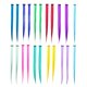 thumbnail image 1 of SWACC 22 piezas de colores destacados para fiestas, extensiones de cabello con clip, multicolores, postizos sintéticos (11 colores, 22 piezas en juego, rectos), 1 of 1