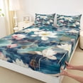 thumbnail image 3 of Manfei Rustic Lotus Full Size Sheets,Natural Scenery Bed Sheets,Wild Flowers Sheet Sets For Girls Kids,Ultra Soft Home Decor,4-Piece, 3 of 7
