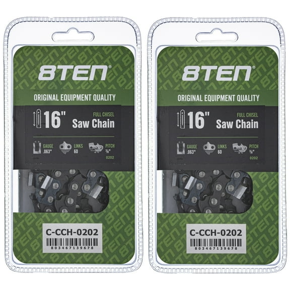 Full Chisel Chainsaw Chain 16 inch .063 3/8 60DL for Stihl MS 260 360 2 Pack 810-CCC2424H