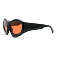 thumbnail image 3 of Womens Oversized Trendy Sport Thick Bevel Frame Wrap Plastic Sunglasses Black - Orange, 3 of 4