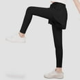 thumbnail image 5 of SILVERCELL 2 Packs Girls Athletic Leggings with Pocket, Little Girl Casual Drawstring Skater Sports Leggings Pantskirts with Flowy Shorts, 5-12 Years, 5 of 8