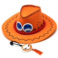 thumbnail image 1 of Anime Portgasd Ace sombrero de vaquero sombreros de Cosplay gorra de pirata disfraz de gamuza, 1 of 5