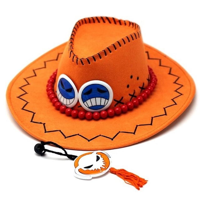 Anime Portgasd Ace sombrero de vaquero sombreros de Cosplay gorra de pirata disfraz de gamuza