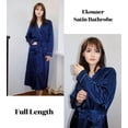 thumbnail image 3 of Ekouaer Silk Robes for Women Long Sleeve Satin Bathrobe Soft Lightweight Full Length Sleepwear with Pockets Bridesmaid Wedding Robes, 3 of 6