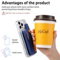 thumbnail image 5 of for iPhone 13 Pro Max Back Wallet Case with Card Holder Zipper Pocket, Wristband Flip Kickstand, RFID Blocking Secure Hand Grip PU Leather Shockproof Clear Phone Cover for iPhone 13 Pro Max, Blue, 5 of 10