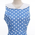 thumbnail image 4 of ZToonmas Women's Polka Dot Vintage Swing Dress Peter Pan Collar Sleeveless Retro Cocktail Party Midi Dress, 4 of 7