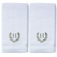 thumbnail image 3 of Monogrammed Hand Towels for Bathroom Kitchen Makeup | Personalized Gift for Wedding-Bridal | Roman Font Custom Luxury Turkish Towel | Spa Collection, Oversized, 16 X 30 Inch, Set of 2, 3 of 3