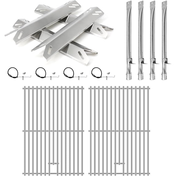 Grill Replacement Parts for Cuisinart GAS9456AS GAS9456ASO Model, Grill Grates, Heat Tents Plates, Burners Tube and Igniters for Cuisinart 4 Burner Gas Grill GAS9456AS Replacement Parts.