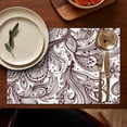 thumbnail image 4 of Set of 6 Bohemian Paisley Placemats, Flax Linen Table Mats with Artistic Vintage Floral and Abstract Mandala Designs, Heat Resistant and Wrinkle Free, 4 of 5