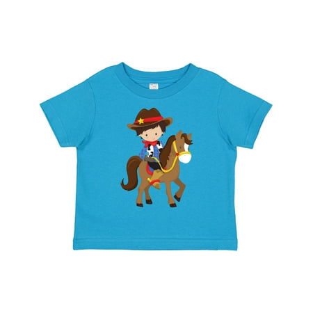 

Inktastic Cowboy Sheriff Horse Western Brown Hair Gift Toddler Boy Girl T-Shirt