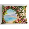 thumbnail image 1 of Art Pillow Sham Old Antique Arch Covered by Rose Petals Branches Romantic Italian Panorama Sea Print, Decorative Standard Size Printed Pillowcase, 26 X 20 Inches, Multicolor, by Ambesonne, 1 of 2