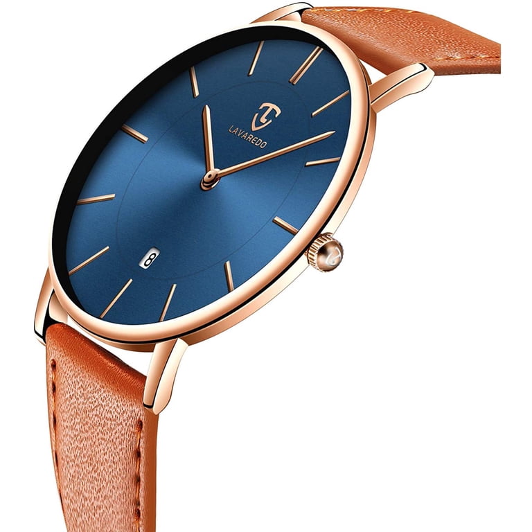 Minimalist Analog Date Watch with Leather Strap, Quartz Movement, Waterproof Men main image 3