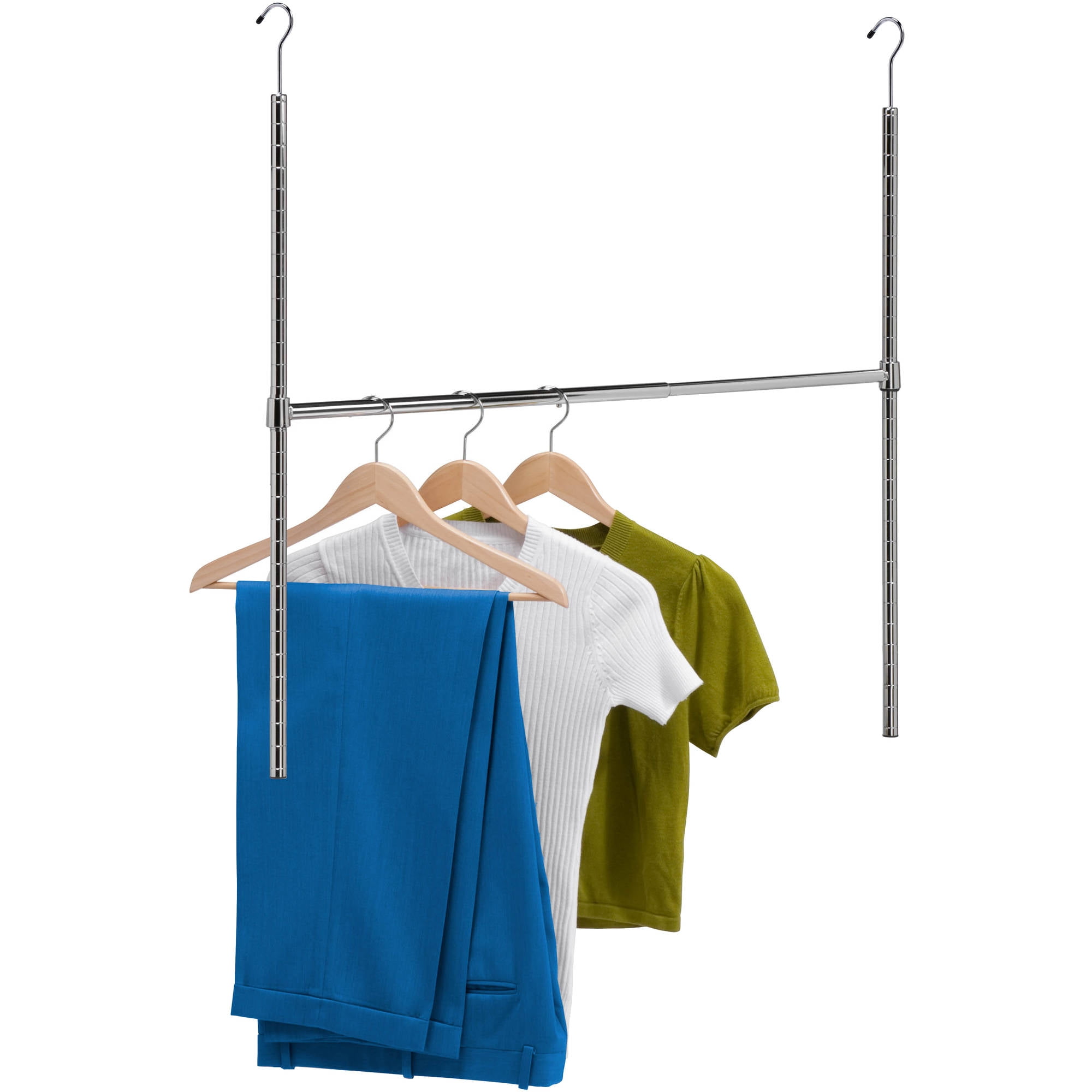 Honey Can Do Adjustable Hanging Closet Rod Chrome Walmart Com Walmart Com