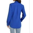 thumbnail image 3 of Siliteelon Long Sleeve Cotton Button Up Shirts for Women Formal Dressy Shirts Regular Fit Cotton Botton Down Shirt Royal Blue, 3 of 7