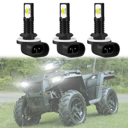 HMCYCI 881 886 LED Bulbs 30000LM 6500K Compatible with 2017 2018 2019 2020 2021 2022 2023 2024 Polaris Sportsman 450 570 850 1000 XP, Plug and Play, 889 894 896 898 Fog Ligh, 3 bulbs