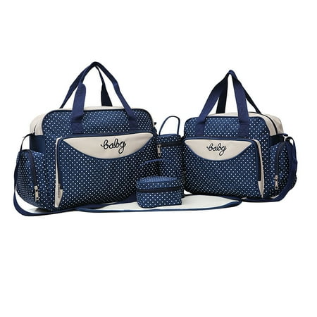 

1 Set of 5pcs Multi-function Mummy Bags Large Capacity Shoulder Bag Handbag (Blue)