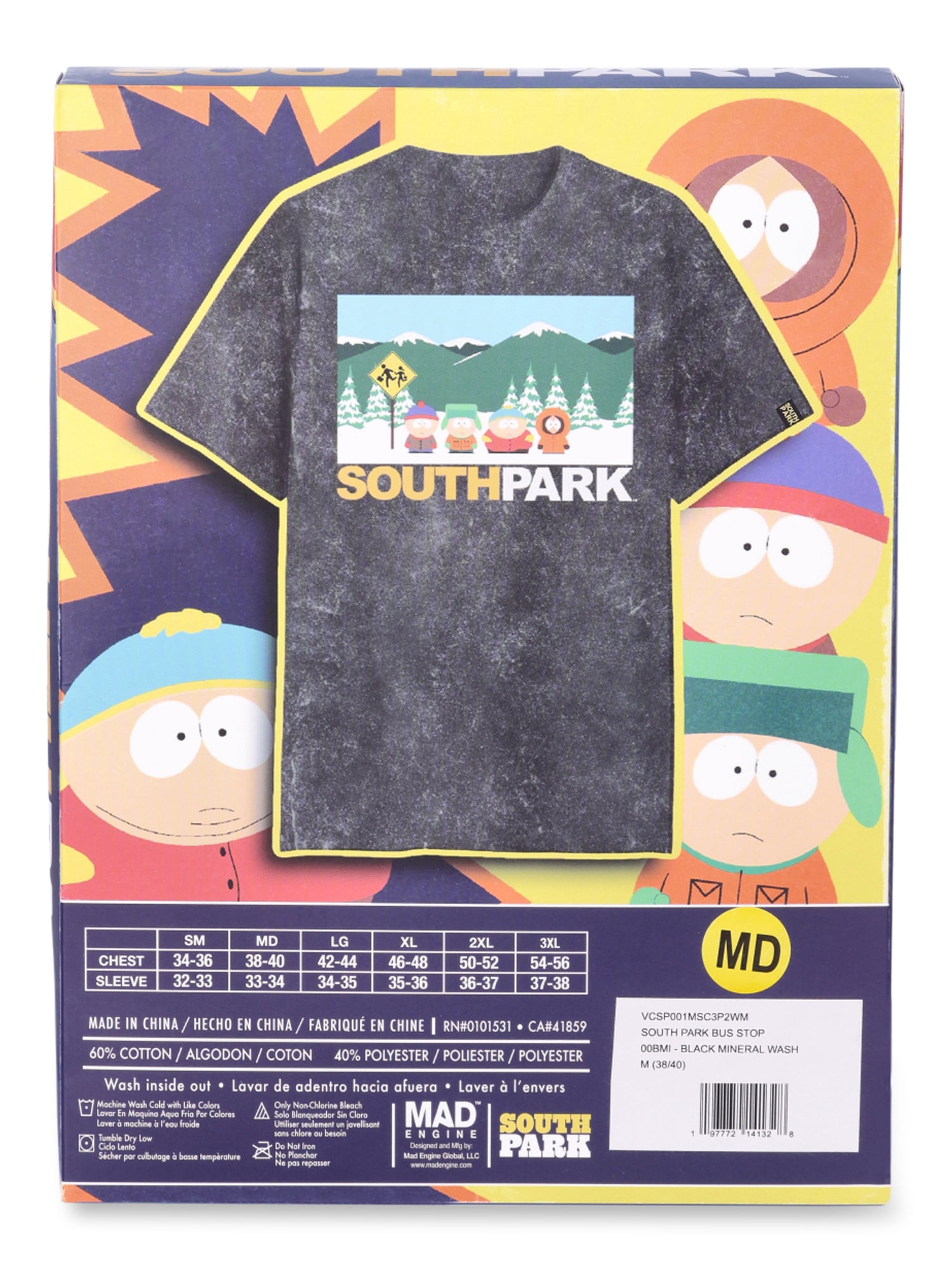 South Park, Mens Apparel Graphic T-Shirt, Sizes S-3XL, in VHS Box Package (Men's Big & Tall)