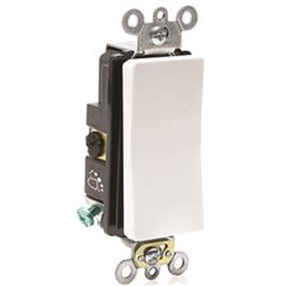 Leviton  Decora  Antimicrobial Treated Specification Grade Switch, 3-way, Self-grounding, 120/277 Volts, 20 Amp, White (Pack of 3)