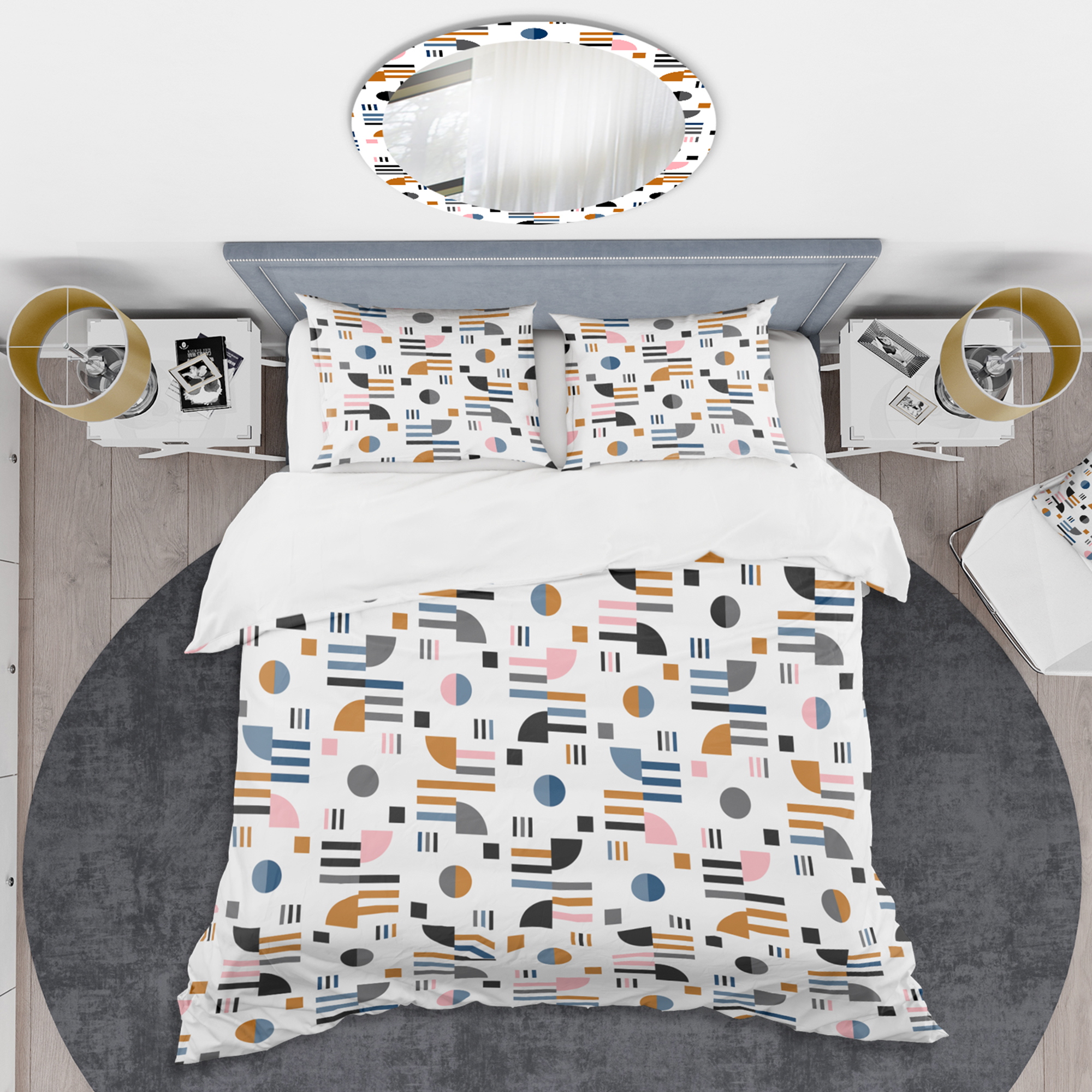 Designart 'Retro Abstract Design XI' Mid-Century Modern Duvet Cover Set