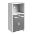 thumbnail image 2 of Lavish Home Rolling Microwave Stand - Kitchen Storage Cart, White and Gray, 2 of 8