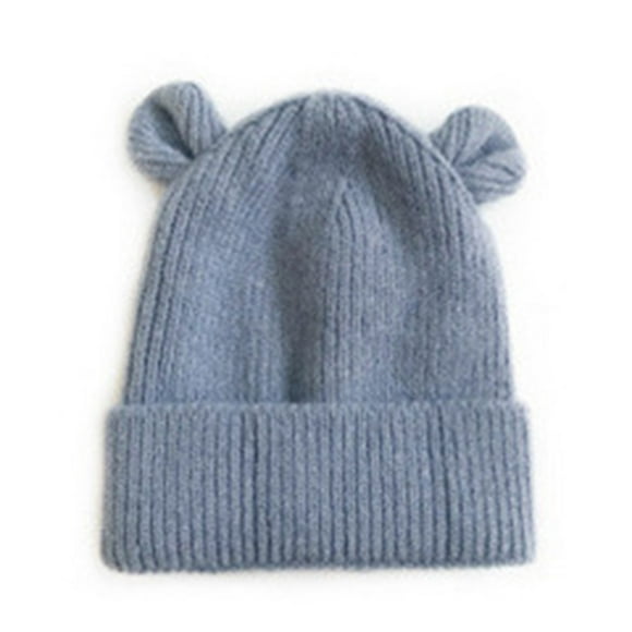 Splozh Toddler Beanie for Boys Girls Infant Baby Girls Boys Soft Warm Knit Hat Kids Winter Hat with Fleece Hood Cap Blue,One Size