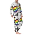 thumbnail image 2 of Balery Panda with Sun glasses Pijama para Hombre de Dos Piezas con Manga Larga, Conjunto de Dormir y Descanso Suave con Bolsillos-Large, 2 of 7