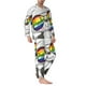 thumbnail image 2 of Balery Panda with Sun glasses Pijama para Hombre de Dos Piezas con Manga Larga, Conjunto de Dormir y Descanso Suave con Bolsillos-X-Large, 2 of 7