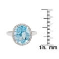 thumbnail image 3 of 10k White Gold 3.80ct Oval Blue Topaz and Diamond Halo Ring, 3 of 5