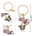thumbnail image 2 of Unique Bargains 1 Pc Handbag Charms Keychains Flowers Butterfly Bag Accessories Purple, 2 of 5