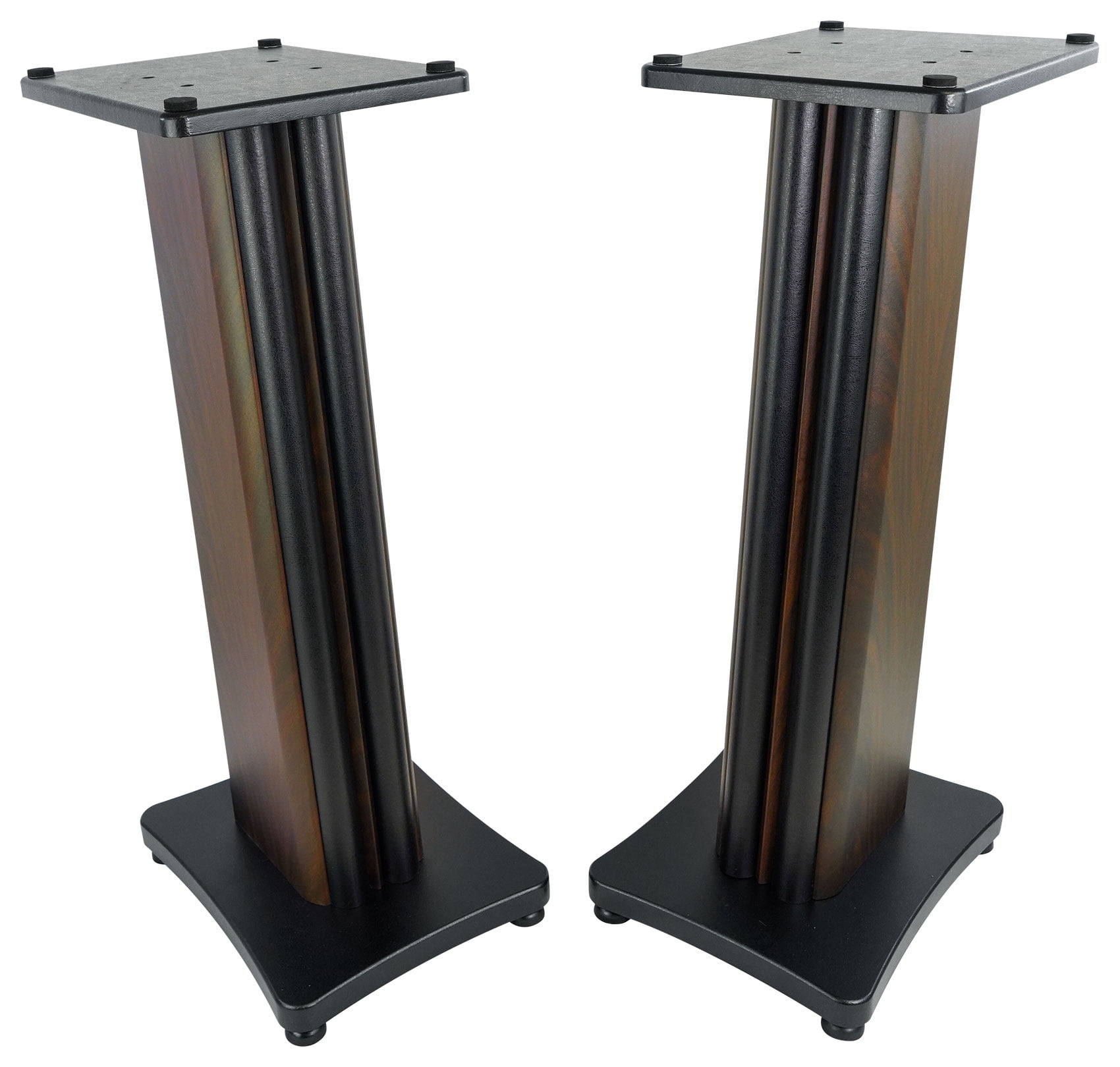 2 Rockville APM6B 6.5" USB Studio Monitor Speakers+28" Dark Wood Premium Stands