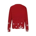 thumbnail image 6 of Christmas Sweatshirts for Women Crew Neck Casual Print Long Sleeve Fashion Pullover Hoodless Sweatshirt, 6 of 6