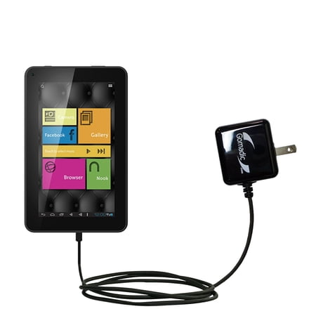 Gomadic Intelligent Compact AC Home Wall Charger suitable for the Polaroid PMID706 - High output power with a convenient, foldable plug design - Uses