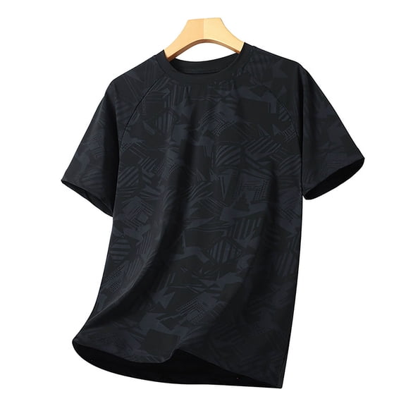 ALLLIST Crew Neck Summer Tops Black Short Sleeve Graphic Cooling T-Shirts Breathable Casual Tshirts Shirts for Men