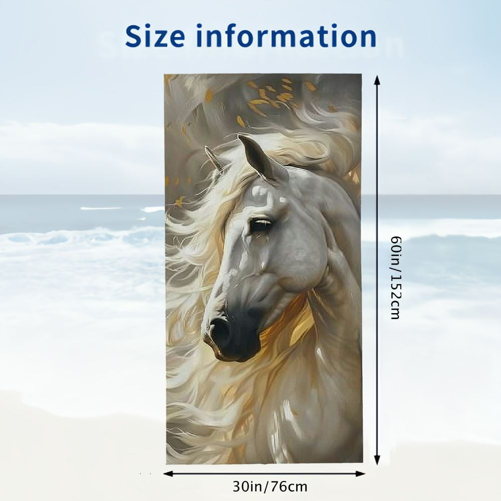 PHYHOO Beach Towel Horse Theme Pattern Bath Towel Microfiber Towel Sand-Free Beach Towel Quick Dry Pool Towel Ultra Absorbent Towel Lightweight Shower Towel for Bathroom Outdoor Swimming 30x60in