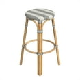 thumbnail image 2 of Butler Specialty Company Tobias Round Rattan 30" Bar Stool - Gray & White Stripe, 2 of 7