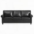 thumbnail image 3 of Modern Simple PU Cover 3-Seater Sofa 210cm with Solid Wood Frame, 3 of 19