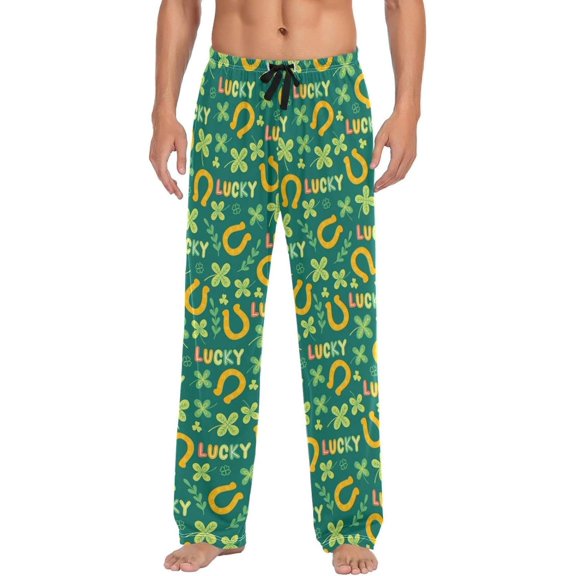 GZHJMY St. Patrick's Day Pajama Pants for Men, Lounge Pants Lightweight Men Pajama Bottoms with Drawstring Pockets, Christmas New Year Birthday Gifts, X-Large