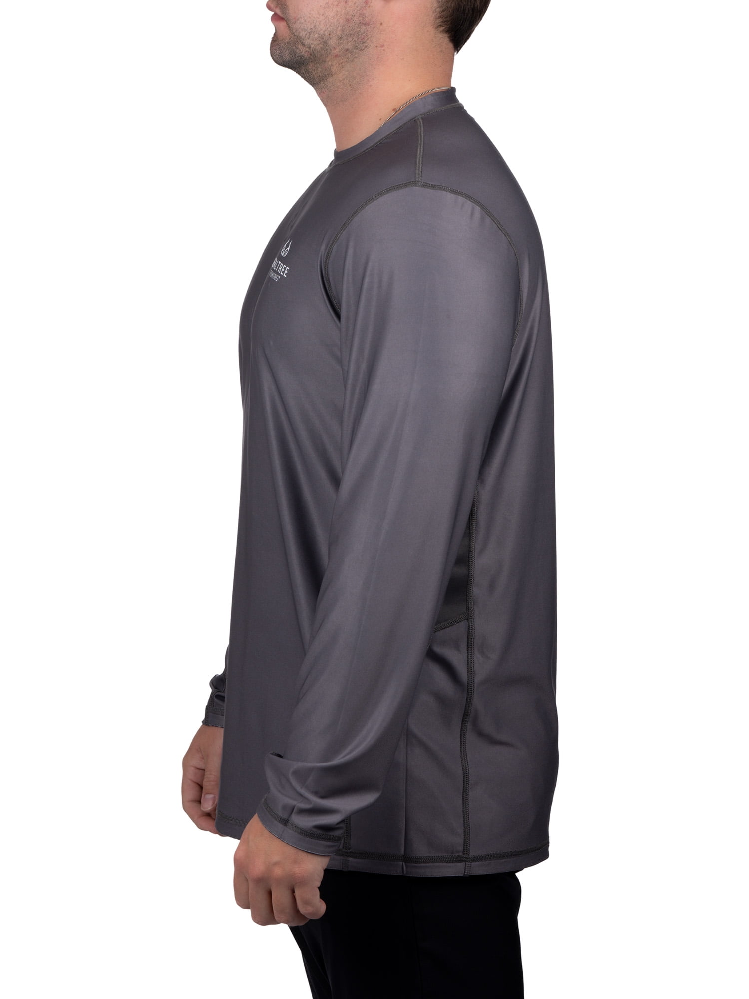 Realtree Mens Long Sleeve Jersey Recycled Polyester Reversible UPF Scent Control Black Pearl Performance Tee- S
