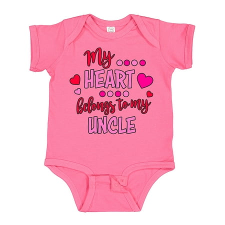 

Inktastic My Heart Belongs to My Uncle Gift Baby Boy or Baby Girl Bodysuit