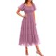 thumbnail image 1 of Vestido PRETTYGARDEN 2025 Midi con Fruncido, Tul y Mangas Abullonadas - L, 1 of 7