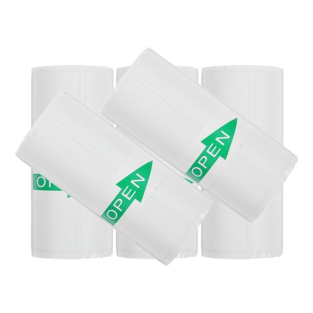 HOOWIFFY 5 Rolls of Paper Credit Card Machine Paper Roll Self-adhesive Sticker Material for Hospitals