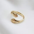 thumbnail image 4 of Minnieouse Anillo de abrazo de pareja, anillo de abrazo de amor de Plata de Ley 925, anillo abierto ajustable Retro, regalo para mujer, madre, esposa, Ropa, zapatos y accesorios Miscelánea Dorado Minnieouse AP007441-01, 4 of 6