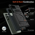 thumbnail image 5 of Allytechgroup Galaxy S25 Ultra Case with Screen Protector, Military Grade Shockproof [2 Cards Slot] Ring Holder Kickstand Compatible with Car Mount Bumper Phone Case for Samsung Galaxy S25 Ultra,Black, 5 of 7