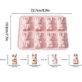 thumbnail image 3 of Easter Silicone 3D Rabbit Silicone 8 Cavities Easter Rabbit Soap Candle Cookie Chocolate, 3 of 4